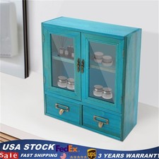 2-Tier Wood Storage Cabinet w/
