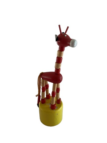 1970s wooden giraffe push - , up