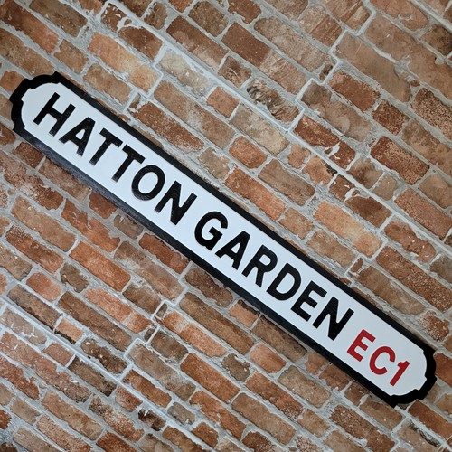Hatton garden sign - garden, wooden