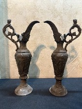 Set 13" Antique Spelter Ornate
