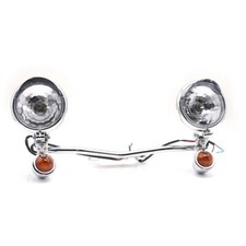 Motorcycle Chrome Turn Signal Driving Spot Light Bar Fog Lamp Set 12V