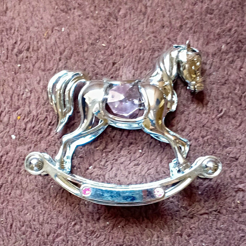 Unmarked silver tone rocking - unmarked,