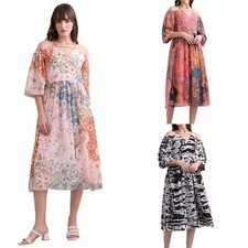 Women’s Fit & Flare Below Knee Length Dress