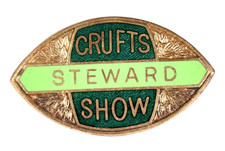 Vintage Old Crufts Dog Show Stewards Enamel Badge Brooch