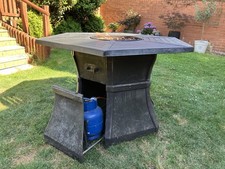 Outdoor Gas Fire Pit Table – Hexagonal Top – Manual Light – Gas Bottle Included