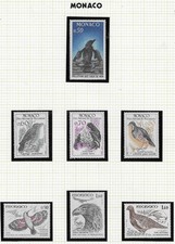 Monaco  Birds set of 6 +    MINT NH