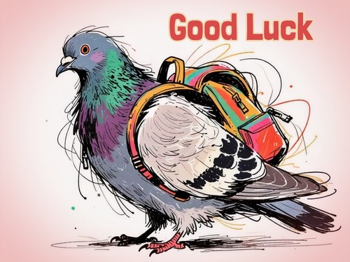 Good luck pigeon - luck, a5