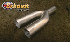 Exhaust Y Piece 2 into 1 Divider 45mm 1.75" Section Stainless Steel Collector