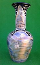 7.5” COBRIDGE STONEWARE SAILING BOAT IN THE MOONLIGHT VASE - LTD EDN - SIGNED.