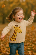 Knitting Pattern Baby Toddler Boys Girls Cute Giraffe Sweater Jumper DK 18 - 26"