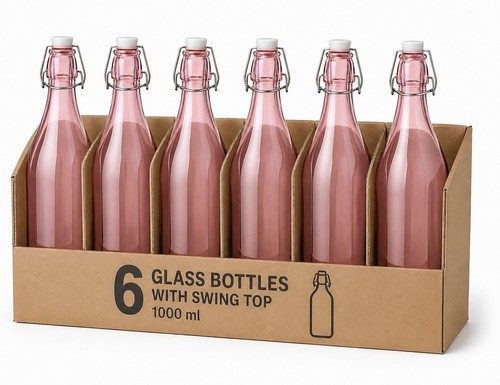 Pink glass bottles with - pink,