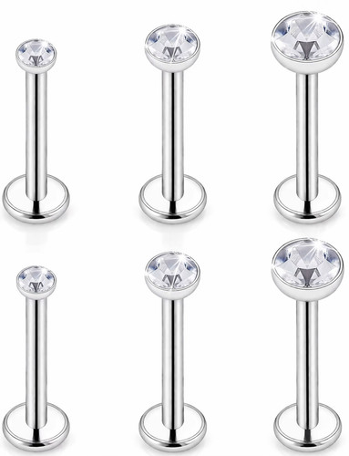 Pair 16g labret stud piercing - stud,