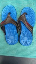 Men’s Sports Massage Sandals – Size 42 | Blue & Black Comfort Slippers