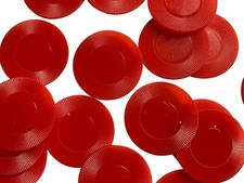 CHEAP RED POKER CHIPS / TOKENS - CHOOSE COLOUR + QUANTITY - FULL WIDTH. 