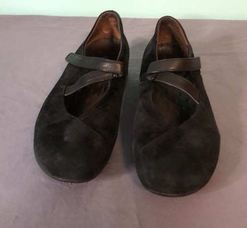 Wolky black suede mary jane - black,