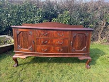 Victorian Mahogany Breakfront Sideboard. Raised Back, Moulded & Gadrooned Edge