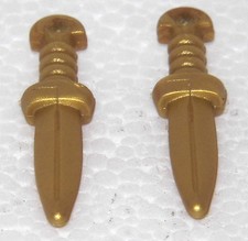 2 X Dagger Knife Gold