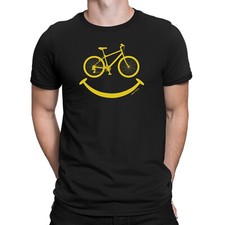 Mens Happy Cycling Face T-Shirt Funny  Gift Bicycle Bike Cyclist Biking