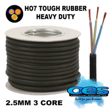 RUBBER CABLE 3 CORE 2.5MM H07RN-F HEAVY DUTY CAMPING POND OUTDOOR HO7 EXTENSION
