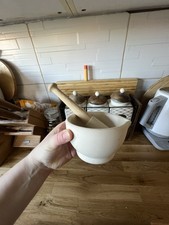 Cream Ceramic Mortar and