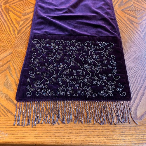 Purple velvet table runner - velvet,