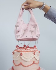 River Island Womens Pink Handbag Satin Bag One Size