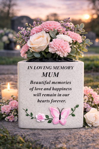 Mum memorial flower vase rose - mum,