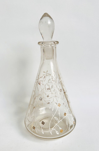 Art deco floral glass carafe - deco,