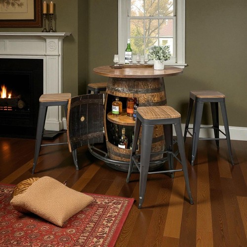 Whiskey barrel bar cabinet - whiskey,
