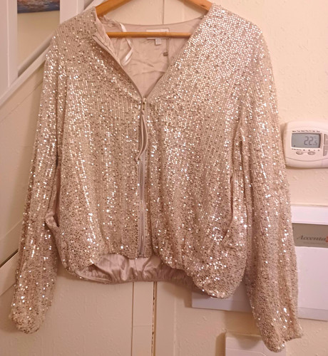 Apricot silver gold sequin - apricot,