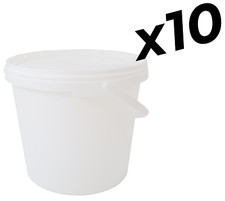 Food Grade Buckets & Lids Bulk-Pack White 10x5L Homebrew Fermenting Kitchen