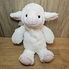 Keel Toys Cream Sheep Lamb Soft Toy Plush Bow Comforter Farm Animal Seated 