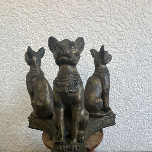 Three egyptian cat figurine - egyptian,