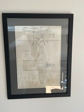 Framed drawing of a WW2 De Havilland Vampire mk2
