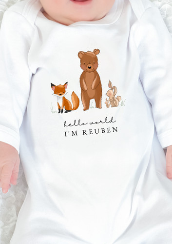 Personalised hello world baby - hello,
