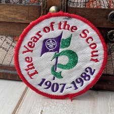 Vintage Patch 1907-1982 Year of the Scout 75th Anniversary Badge Sew on Patch