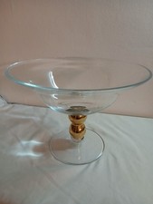 Large Vintage Fine Glass Pedestal Fruit/triffle/display bowl