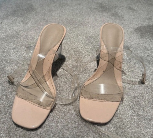 Women beige clear strappy - beige/clear,
