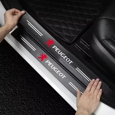 Peugeot door sill car sticker scuff protector anti plate carbon fiber scratch