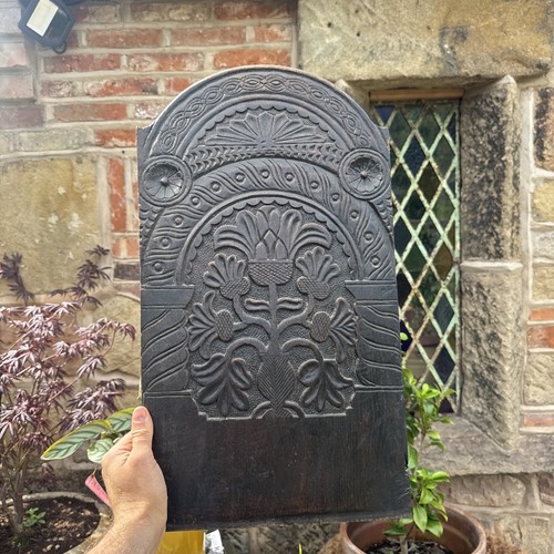 Wooden hand carved panel - hand,