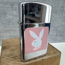 ?SLIM ZIPPO LIGHTER - 2006 PLAYBOY BUNNY LOGO Chrome / Pink  - UNFIRED