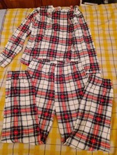 LANDS END TARTAN FLEECE PYJAMAS 12-13 YEARS *USED ONCE OR TWICE*