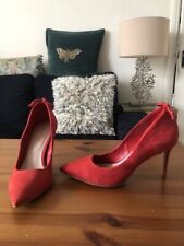 Aldo Red Leather Court Shoes Size UK 6 Heels Made In Brazil
