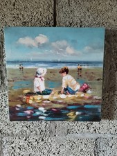 Oil On Canvas Day At The Beach