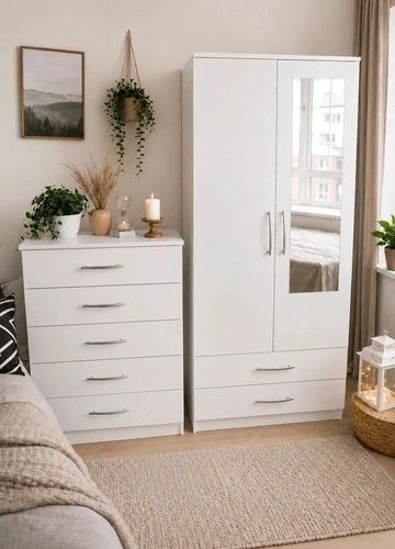 Fully assembled wardrobe set - assembled,