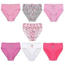 7 Pack Girls Knickers Cotton Blend Ballerina Pattern Panties Briefs Underwear