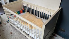 Child’s Cot Wooden Playpen Baby Converts To Bed Good Condition Used
