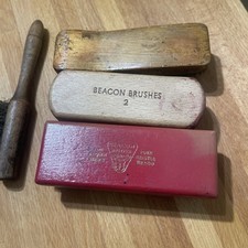 4 VINTAGE SHOE BOOT POLISH BRUSHES  BEACON HARRIS PROPS