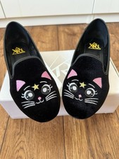 Sailor Moon Luna Ballet Flats YRU Size UK 8 Pumps Black Velvet Cosplay