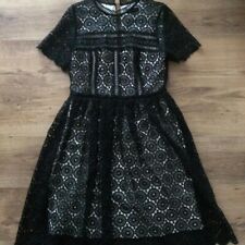 Myleene Klass for Very, Guipre black lace skater dress with cream underskirt